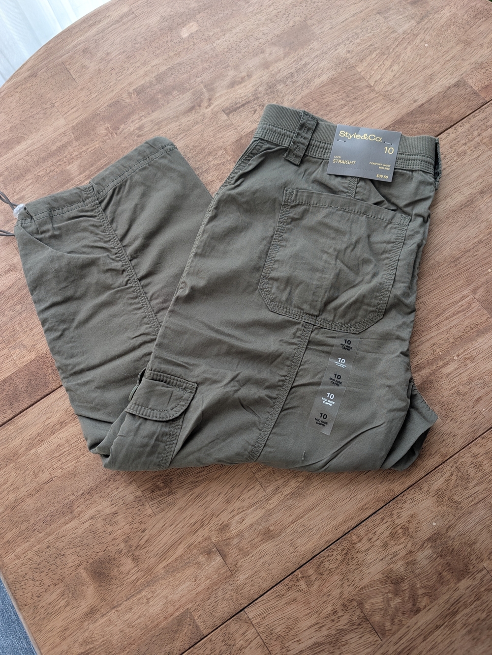 Style & Co. Olive Green Cargo Capri Pants